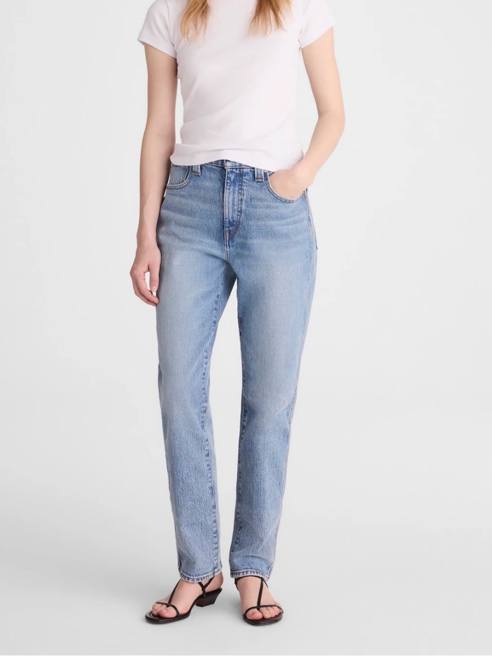 Madewell Tapered Leg Light Blue High-Rise Jeans